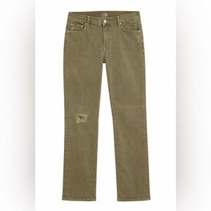Mother‎ Denim Army Green Straight Leg Jeans High Rise Distressed Y2K- Size 25